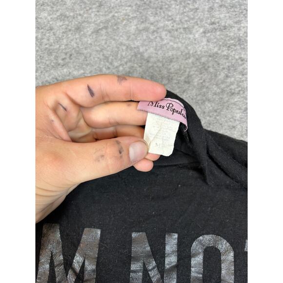 I'm Not Bossy I’m The Boss Shirt Women Medium Black Miss Popular Tee Goth Grunge - Picture 5 of 5